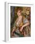 Blonde Woman with a Rose-Pierre-Auguste Renoir-Framed Art Print