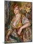 Blonde Woman with a Rose-Pierre-Auguste Renoir-Mounted Art Print