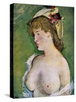 Blonde Woman with Bare Breasts, 1878-Edouard Manet-Stretched Canvas