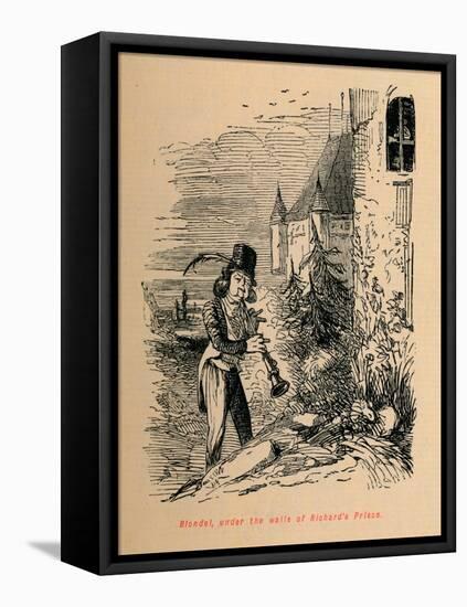 'Blondel, under the walls of Richard's Prison', c1860, (c1860)-John Leech-Framed Stretched Canvas