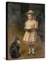 Blondes Maedchen Mit Katze-Otto Grashof-Stretched Canvas