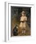 Blondes Maedchen Mit Katze-Otto Grashof-Framed Giclee Print