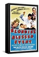 Blondie's Blessed Event, Penny Singleton, Arthur Lake, Daisy, Larry Simms, 1942-null-Framed Stretched Canvas