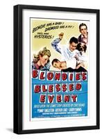 Blondie's Blessed Event, Penny Singleton, Arthur Lake, Daisy, Larry Simms, 1942-null-Framed Art Print