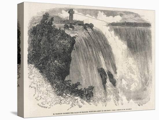 Blondin' Crosses Niagara Falls (With His Agent on His Back!)-null-Stretched Canvas