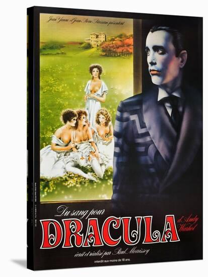 Blood for Dracula, (aka Andy Warhol's Dracula), Udo Kier on French Poster Art, 1974-null-Stretched Canvas