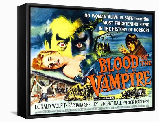 Blood of the Vampire, Barbara Shelley, Donald Wolfit, Victor Maddern, 1958-null-Framed Stretched Canvas