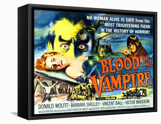 Blood of the Vampire, Barbara Shelley, Donald Wolfit, Victor Maddern, 1958-null-Framed Stretched Canvas