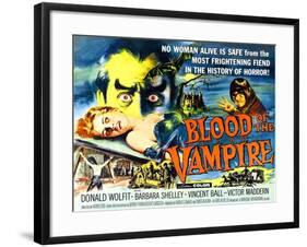 Blood of the Vampire, Barbara Shelley, Donald Wolfit, Victor Maddern, 1958-null-Framed Photo