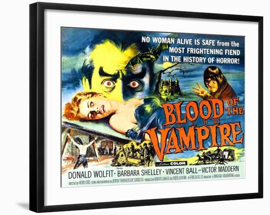 Blood of the Vampire, Barbara Shelley, Donald Wolfit, Victor Maddern, 1958-null-Framed Photo