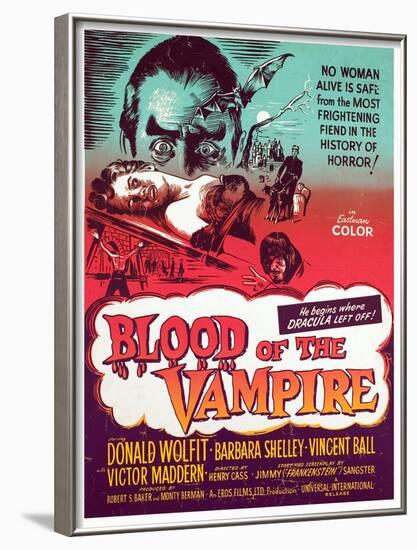 Blood of the Vampire, Donald Wolfit, Barbara Shelley, Victor Maddern, 1958-null-Framed Photo