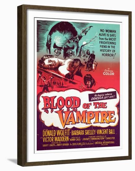 Blood of the Vampire, Donald Wolfit, Barbara Shelley, Victor Maddern, 1958-null-Framed Photo