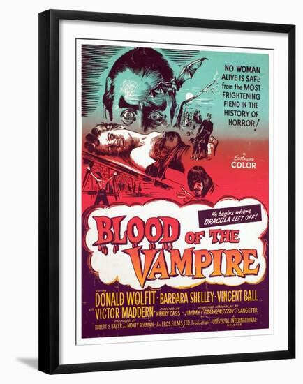 Blood of the Vampire, Donald Wolfit, Barbara Shelley, Victor Maddern, 1958-null-Framed Photo