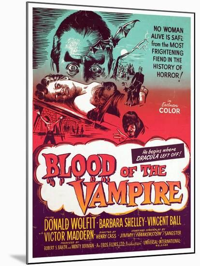 Blood of the Vampire, Donald Wolfit, Barbara Shelley, Victor Maddern, 1958-null-Mounted Photo