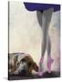 Bloodhound and Ballet Dancer-Fab Funky-Stretched Canvas