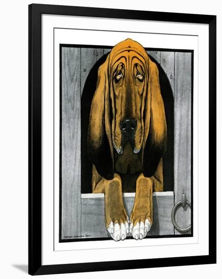 Bloodhound in Doghouse-Paul Bransom-Framed Giclee Print