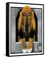 Bloodhound in Doghouse-Paul Bransom-Framed Stretched Canvas