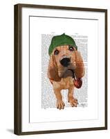 Bloodhound Sherlock Holmes-Fab Funky-Framed Art Print