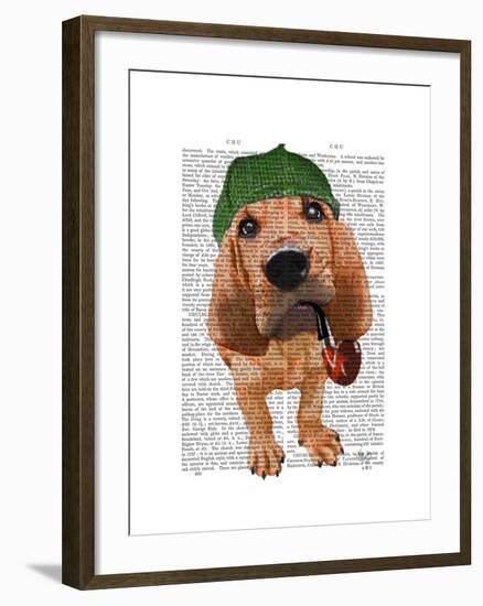 Bloodhound Sherlock Holmes-Fab Funky-Framed Art Print