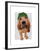 Bloodhound Sherlock Holmes-Fab Funky-Framed Art Print