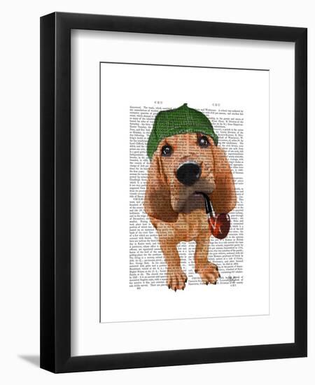 Bloodhound Sherlock Holmes-Fab Funky-Framed Art Print