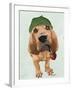 Bloodhound Sherlock Holmes-Fab Funky-Framed Art Print