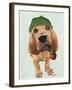 Bloodhound Sherlock Holmes-Fab Funky-Framed Art Print