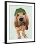 Bloodhound Sherlock Holmes-Fab Funky-Framed Art Print