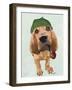 Bloodhound Sherlock Holmes-Fab Funky-Framed Art Print