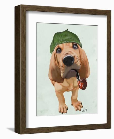 Bloodhound Sherlock Holmes-Fab Funky-Framed Art Print