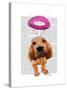 Bloodhound with Angelic Pink Halo-Fab Funky-Stretched Canvas