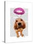 Bloodhound with Angelic Pink Halo-Fab Funky-Stretched Canvas