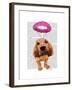 Bloodhound with Angelic Pink Halo-Fab Funky-Framed Art Print