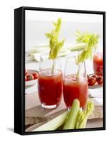 Bloody Mary with Celery-Barbara Lutterbeck-Framed Stretched Canvas