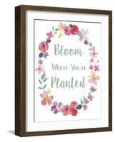 Bloom Floral Bdr-Fiona Stokes-Gilbert-Framed Giclee Print