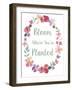 Bloom Floral Bdr-Fiona Stokes-Gilbert-Framed Giclee Print