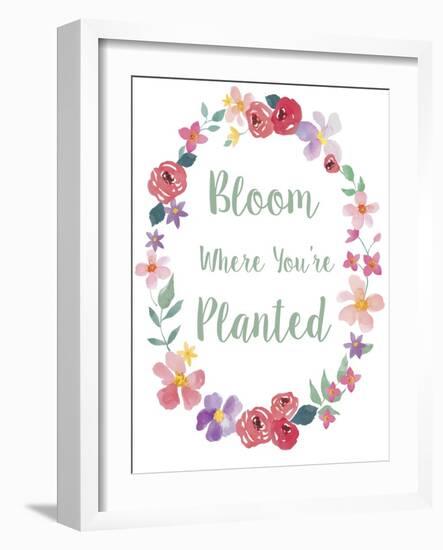 Bloom Floral Bdr-Fiona Stokes-Gilbert-Framed Giclee Print