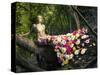 Blooming Gorgeous Lady In A Dress Of Flowers In The Rainforest-George Mayer-Stretched Canvas