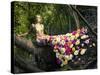 Blooming Gorgeous Lady In A Dress Of Flowers In The Rainforest-George Mayer-Stretched Canvas