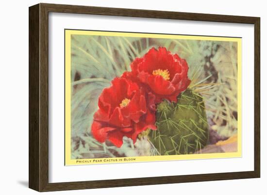 Blooming Prickly Pear Cactus-null-Framed Art Print