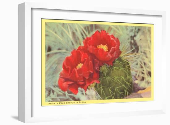 Blooming Prickly Pear Cactus-null-Framed Art Print