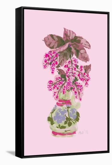 Blooming Vase in Pink-Ania Zwara-Framed Stretched Canvas