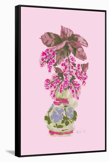 Blooming Vase in Pink-Ania Zwara-Framed Stretched Canvas