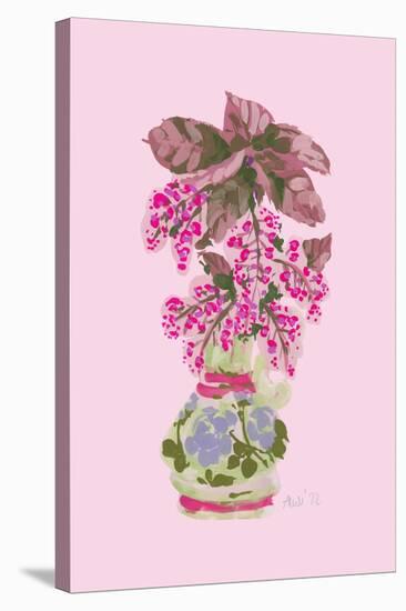 Blooming Vase in Pink-Ania Zwara-Stretched Canvas