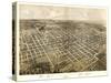 Bloomington, Illinois - Panoramic Map-Lantern Press-Stretched Canvas