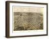 Bloomington, Illinois - Panoramic Map-Lantern Press-Framed Art Print