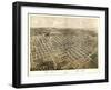 Bloomington, Illinois - Panoramic Map-Lantern Press-Framed Art Print