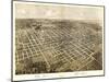 Bloomington, Illinois - Panoramic Map-Lantern Press-Mounted Art Print