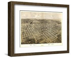 Bloomington, Illinois - Panoramic Map-Lantern Press-Framed Art Print