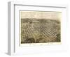 Bloomington, Illinois - Panoramic Map-Lantern Press-Framed Art Print